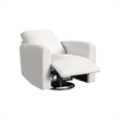 Pemberly Row Contemporary Polyester Power Glider in Off White Finish
