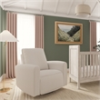 Pemberly Row Contemporary Polyester Power Glider in Off White Finish