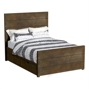 Pemberly Row Solid Hardwood Contemporary Full Bed in Graphite