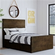 Pemberly Row Solid Hardwood Contemporary Full Bed in Graphite