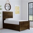 Pemberly Row Solid Hardwood Contemporary Twin Bed in Graphite