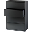 Pemberly Row 36-inch Wide Metal 4 Drawer Lateral File Cabinet Charcoal