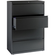 Pemberly Row 36-inch Wide Metal 4 Drawer Lateral File Cabinet Charcoal