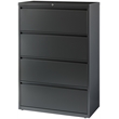 Pemberly Row 36-inch Wide Metal 4 Drawer Lateral File Cabinet Charcoal