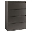 Pemberly Row 36-inch Wide Metal 4 Drawer Lateral File Cabinet Charcoal