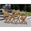Pemberly Row Traditional 3-Piece Patio Bistro Sets Outdoor Set in Natural Oil