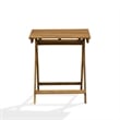 Pemberly Row Traditional 3-Piece Patio Bistro Set in Natural Oil