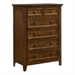 Pemberly Row Transitional Wood Youth 5-Drawer Chest in Brown