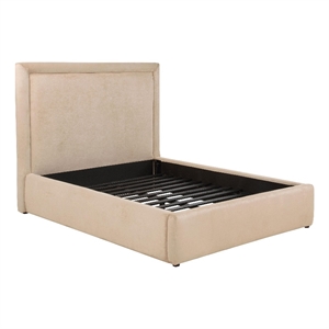 Pemberly Row 55&quot Upholstered Fabric Full Platform Bed in Saddle Beige