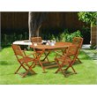 Pemberly Row Traditional 5-piece Wood Balcony Set in Natural Oil