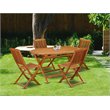 Pemberly Row Traditional 5-piece Wood Patio Set in Natural Oil