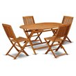 Pemberly Row Traditional 5-piece Wood Patio Set in Natural Oil