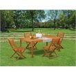 Pemberly Row Traditional 5-piece Wood Patio Furniture Set in Natural Oil