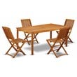 Pemberly Row Traditional 5-piece Wood Outdoor Furniture Set in Natural Oil