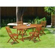 Pemberly Row Traditional 5-piece Wood Patio Set in Natural Oil