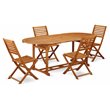 Pemberly Row Traditional 5-piece Wood Patio Set in Natural Oil