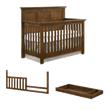 Pemberly Row Nursery Set with Convertible Crib, Changer Top, and Toddler Rail in Tuscan Brown