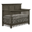 Pemberly Row Nursery Set with Convertible Crib, Bed Rails, Changer Top, and Toddler Rail in Gray