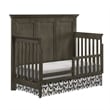 Pemberly Row Nursery Set with Convertible Crib, Bed Rails, Changer Top, and Toddler Rail in Gray