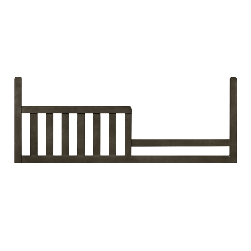 Pemberly Row Nursery Set with Convertible Crib, Bed Rails, Changer Top, and Toddler Rail in Gray