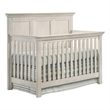 Pemberly Row Nursery Set with Convertible Crib, Toddler Rail, Full Bed Rails & Changer Top in Rustic White