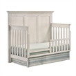 Pemberly Row Nursery Set with Convertible Crib, Toddler Rail, Full Bed Rails & Changer Top in Rustic White