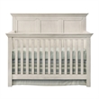 Pemberly Row Nursery Set with Convertible Crib, Toddler Rail, Full Bed Rails & Changer Top in Rustic White