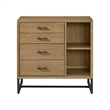 Pemberly Row 5-Piece Set: Drawer Chest, Changing Tray, 2 Nightstands, Toddler Rail in Natural Oak