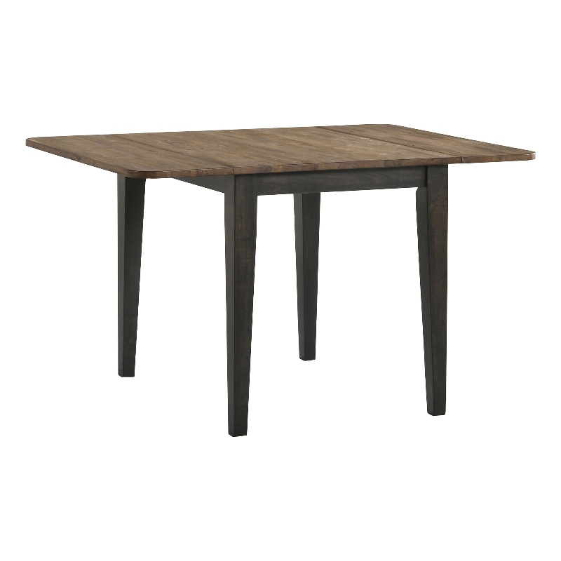 Pemberly Row Dining Set with 4 Lattice Back Stools and Drop Leaf Table in Brown/Pecan Finish