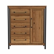 Pemberly Row Gentleman's Chest and Double Dresser Set in Hickory Finish