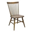 Pemberly Row Dining Set with Round Pedestal Table and 2 Spindle Back Chairs in Chestnut Finish