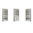 Pemberly Row Set of 3 Wooden Bookcases in White and Oak Finish
