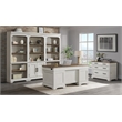 Pemberly Row Home Office Set of 4 - Bookcasess and Lateral File Cabinet in White & French Oak