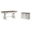 Pemberly Row Home Office Set with Lateral File Cabinet and Writing Desk in White and Oak