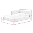 Pemberly Row  Contemporary Full Upholstered Corner Bed with LED and USB in Gray