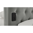 Pemberly Row  Contemporary Full Upholstered Corner Bed with LED and USB in Gray
