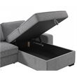 Pemberly Row Chenille Living Room Set Pull Out 6-Seater Sofa Bed in Light Gray