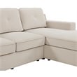 Pemberly Row Chenille Living Room Set Pull Out 6-Seater Sofa Bed in Beige