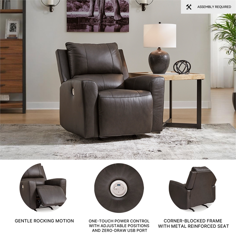 Pemberly Row Set of 3 Recliner, Sofa, & Loveseat with Console in Brown