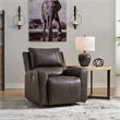 Pemberly Row Set of 3 Recliner, Sofa, & Loveseat with Console in Brown
