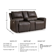 Pemberly Row Set of 3 Recliner, Sofa, & Loveseat with Console in Brown