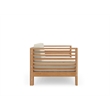 Pemberly Row Modern Teak Outdoor Club Chair with Canvas Cushion in Beige