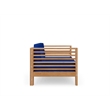 Pemberly Row Modern Teak Outdoor Club Chair with True Blue Cushion