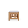Pemberly Row Modern Teak Outdoor Ottoman with White Cushions