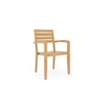 Pemberly Row Traditional Teak Outdoor Stacking Armchair in Natural (Set of 4)