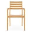 Pemberly Row Traditional Teak Outdoor Stacking Armchair in Natural (Set of 4)