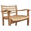 Pemberly Row Stacking Teak Outdoor Dining Armchair Natural (Set of 4)