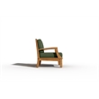 Pemberly Row Traditional Teak Club Chair with Fern Green Cushion in Forest