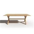 Pemberly Row 3-Piece Rectangular Teak Outdoor Picnic Dining Set in Natural