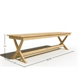 Pemberly Row 3-Piece Rectangular Teak Outdoor Picnic Dining Set in Natural